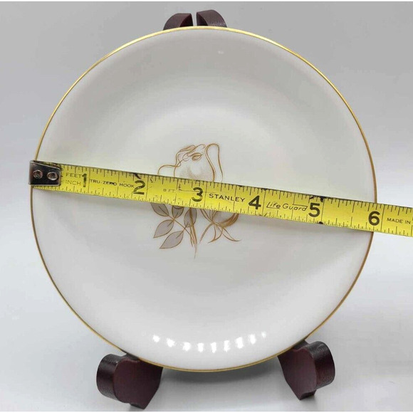 Vintage KPM Krister Germany ~ 2 Saucers ~ Gold Rose Design. - Picture 5 of 6